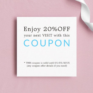 Minimalist Elegant White Blue Salon Coupon