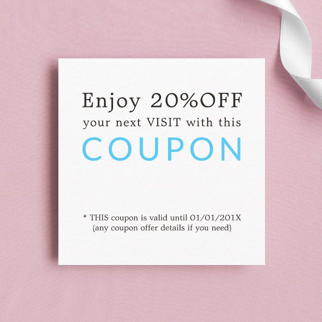 Minimalist Elegant White Blue Salon Coupon (Creator Uploaded)
