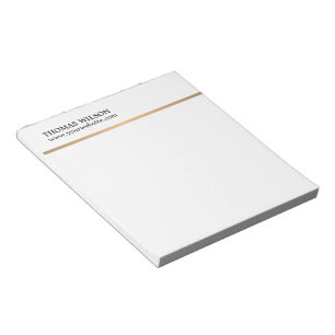 Minimalist Elegant White Copper Line Attorney Notepad