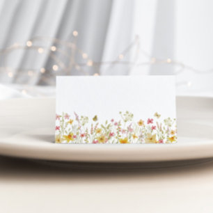 Minimalist elegant wildflower Summer butterfly Place Card