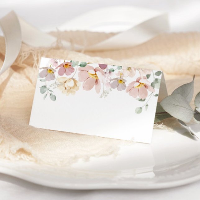 Minimalist elegant wildflowers wedding place cards (Creator Uploaded)