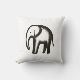Minimalist Elephant – Bold Ink Animal Design on  Cushion