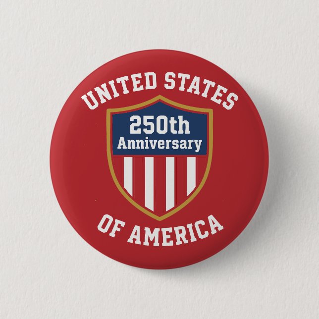 Minimalist Emblem United States 250th Anniversary 6 Cm Round Badge (Front)