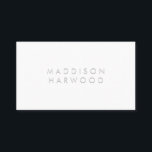 Minimalist Embossed Effect Business Card<br><div class="desc">This minimalist yet eye catching business card is perfect for any profession, featuring simple name in embossed effect on white background. Please note that the embossing is an effect, not actual emoboss. For more advanced customisation of this design, e.g. changing layout, font or text size please click the "CUSTOMIZE" button...</div>