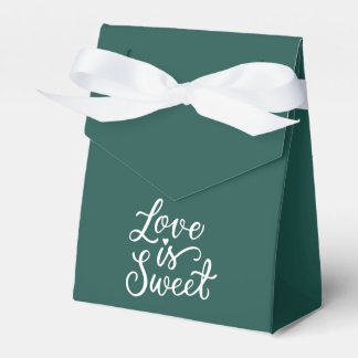 Minimalist Emerald and White Wedding Favour Box