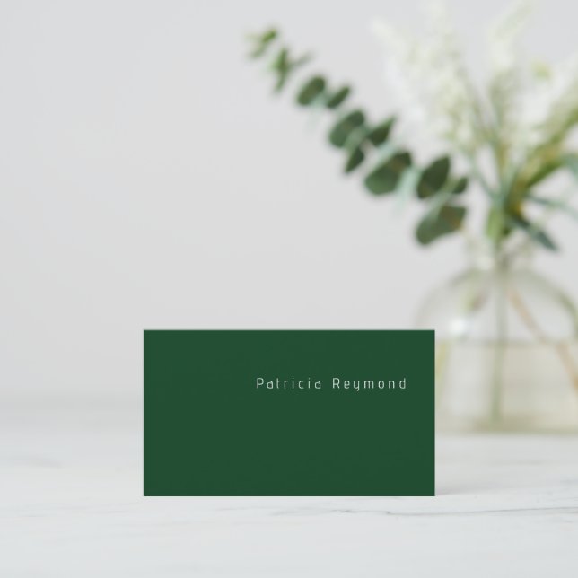 Minimalist Emerald-Green Card with Modern Font  (Standing Front)