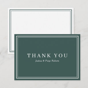 Minimalist Emerald Green Elegant Custom Thank You Card