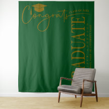 Minimalist Emerald Green & Gold Congrats Graduate