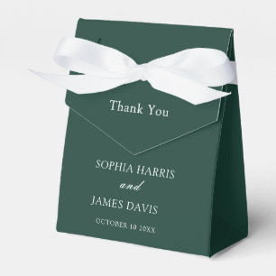 Minimalist Emerald Green Modern Elegant Wedding Favour Box