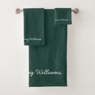 Minimalist Emerald Green Professional Simple Bath Towel Set