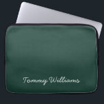 Minimalist Emerald Green Professional Simple Laptop Sleeve<br><div class="desc">These simple,  minimalist can be personalised to include a name or any text of your choice. If you don't want any text and would prefer just a blank,  then you can simply delete the text.</div>