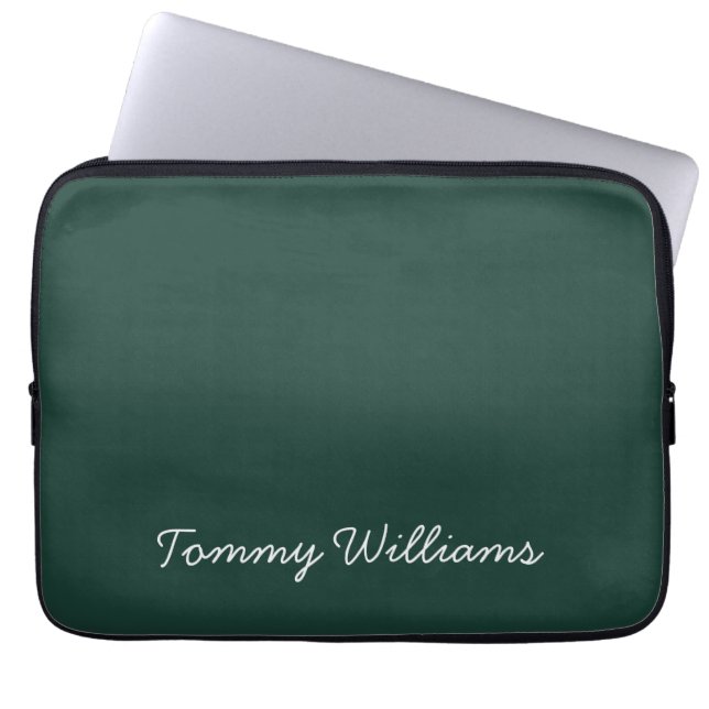 Minimalist Emerald Green Professional Simple Laptop Sleeve (Front)