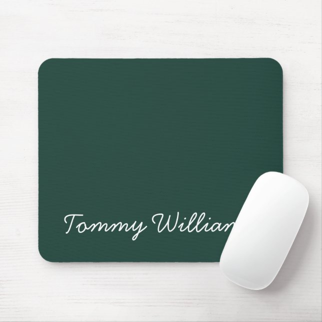 Minimalist Emerald Green Professional Simple Mouse Pad (With Mouse)