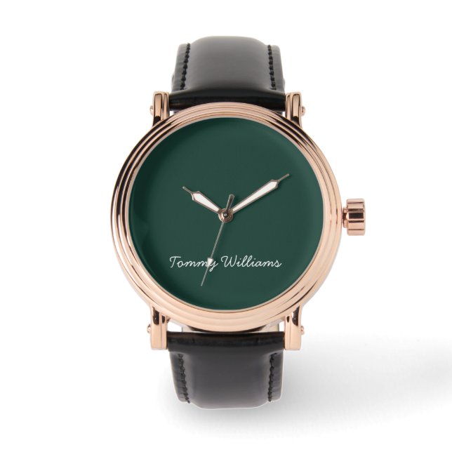 Minimalist Emerald Green Professional Simple Watch (Front)