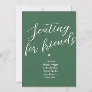 Minimalist  Emerald Green Table Seating Friends Invitation