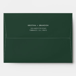 Minimalist Emerald Green Wedding Address Envelope