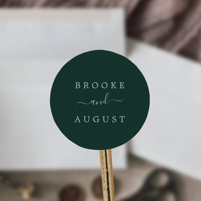 Minimalist Emerald Green Wedding Envelope Seals (Creator Uploaded)