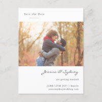 Minimalist Engaged Couple Photo Save The Date
