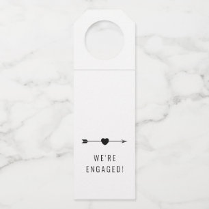 Minimalist Engagement Black Bottle Hanger Tag