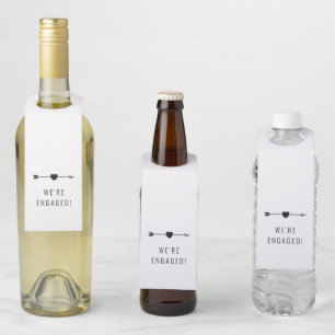 Minimalist Engagement Bottle Hanger Tag