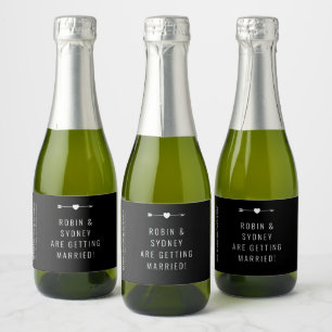 Minimalist   Engagement   Mini Sparkling Wine Labe Label