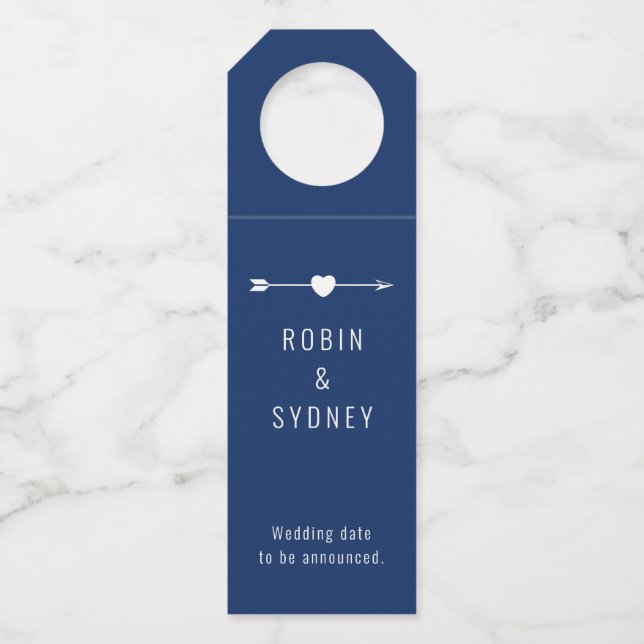 Minimalist | Engagement | Navy Bottle Hanger (Back)