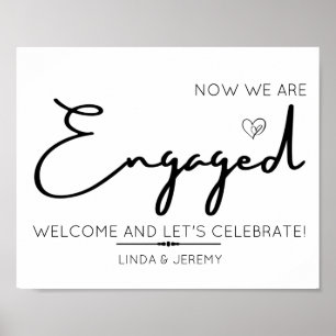 Minimalist Engagement Party Welcome  Poster