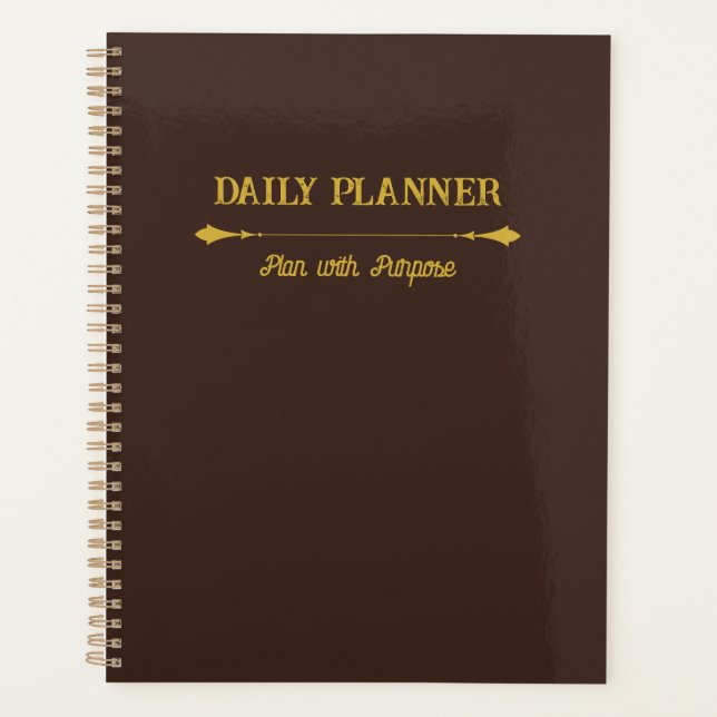 Minimalist Espresso Gold Planner (Front)