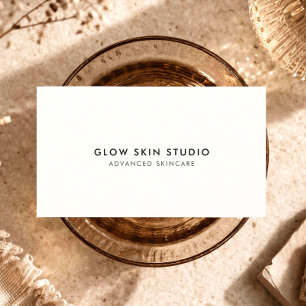 Minimalist Esthetician Skincare Studio Ivory Business Card