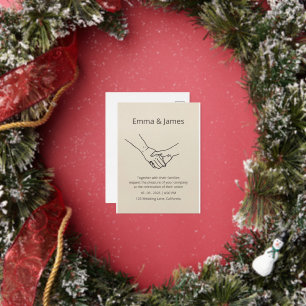 Minimalist Eternal Bond Line Art Wedding Invite