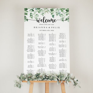 Minimalist Eucalyptus Alphabetical Seating Chart