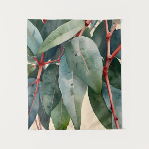 Minimalist Eucalyptus Botanical Art Tapestry
