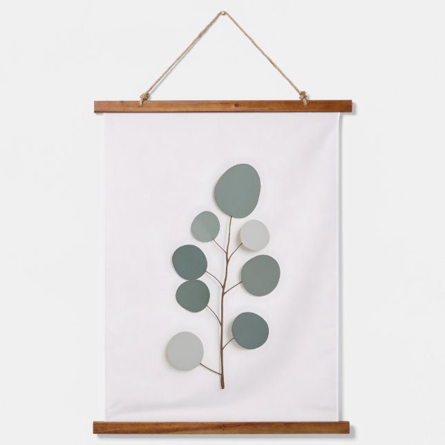 Minimalist Eucalyptus Branch Minimalist Bedroom  Hanging Tapestry (Front)