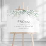 Minimalist Eucalyptus Engagement Party Welcome  Poster<br><div class="desc">This minimalist eucalyptus engagement party welcome sign is perfect for a simple engagement celebration. The design features watercolor elegant green eucalyptus leaves.

Make this poster your own by adding the name of the bride and groom,  and the date of the engagement.</div>