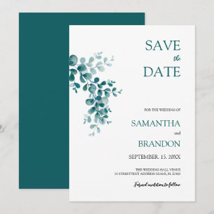 Minimalist Eucalyptus Greenery Foliage Save The Date