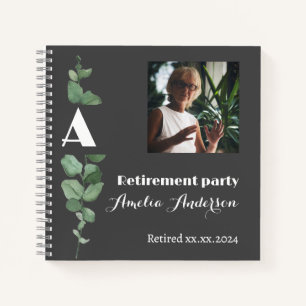Minimalist eucalyptus  photo retirement guest book