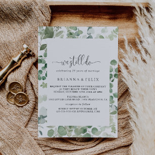 Minimalist Eucalyptus We Still Do Vow Renewal Invitation