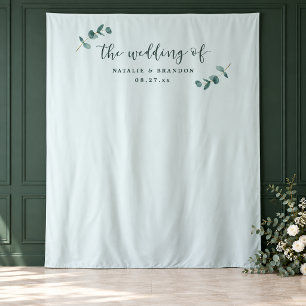Minimalist Eucalyptus Wedding Photography Backdrop Tapestry