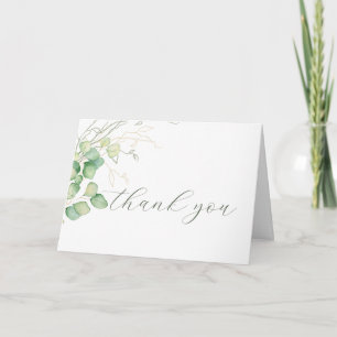 Minimalist Eucalyptus Wedding Thank You Card