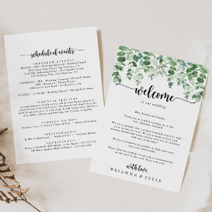 Minimalist Eucalyptus Wedding Welcome Letter
