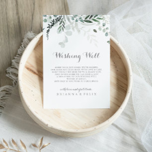 Minimalist Eucalyptus Wedding Wishing Well Enclosure Card