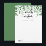 Minimalist Eucalyptus Wedding Words of Wisdom   Advice Card<br><div class="desc">This minimalist eucalyptus wedding words of wisdom advice card is perfect for a rustic wedding. The design features hand-painted watercolor green eucalyptus, inspiring natural beauty. These cards are perfect for a wedding, bridal shower, baby shower, graduation party & more. Personalise the cards with the names of the bride and groom,...</div>