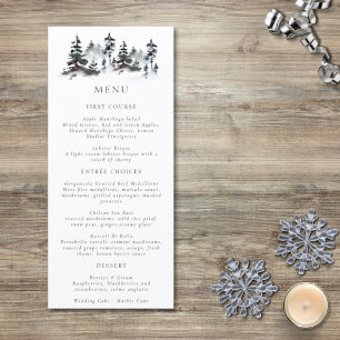 Minimalist Evergreen Mountain Green Slate Blue Menu