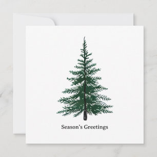 Minimalist Evergreen Tree Design Simple Hand-Draw Thank You Card