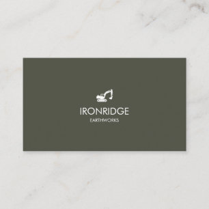 Minimalist Excavator Earthworks Business Card
