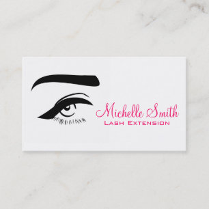 Minimalist Eye Black White Lash Extension Makeup Business Card