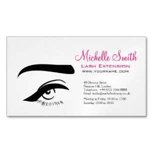 Minimalist Eye Black White Lash Extension Makeup Magnetic Business Card