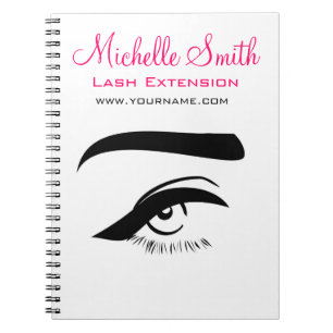 Minimalist Eye Black White Lash Extension Makeup Notebook