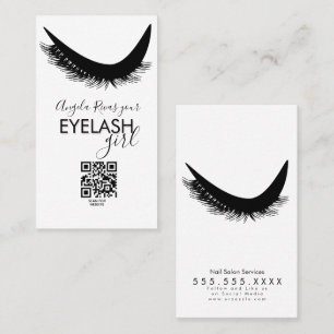 Minimalist Eyelash Girly Salon Beauty  Business Card