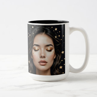 Minimalist Face and Stars Mug